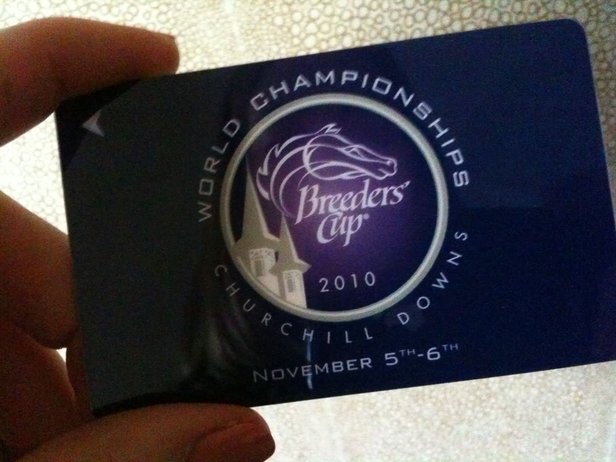 A Breeders' Cup World Championships 2010 Churchill Downs credential, November 5th-6th